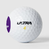 Eenvoudige Royal Paarse en witte naam Tekst Sjablo Golfballen (Logo)
