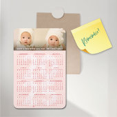 Eenvoudige Roze 2025 Kalender Minimalistische Vaka Magneet