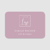 Eenvoudige, roze, aangepaste promotiemethode voor  naamplaatje (Voorkant)