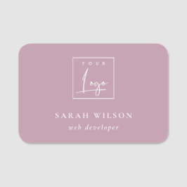 Eenvoudige, roze, aangepaste promotiemethode voor  naamplaatje