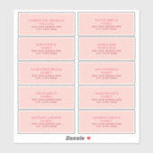 Eenvoudige roze Adresetiketten Sticker (Vel)