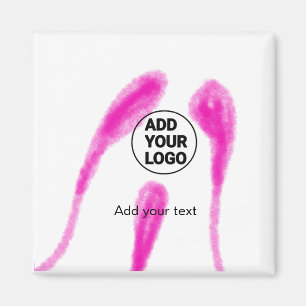 Eenvoudige roze aquarel abstracte voeg uw logo tek magneet