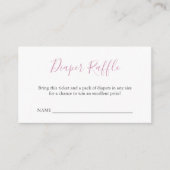 Eenvoudige Roze Baby shower Luier Raffle Enclosure Informatiekaartje (Voorkant)