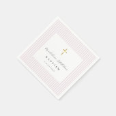 Eenvoudige roze babymededoopsel papieren servetten (Hoek)