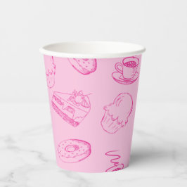 Eenvoudige Roze Bakkerij Papercups Papieren Bekers