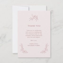 Eenvoudige roze, bedankt kaart