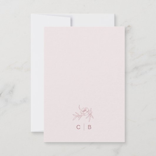 Eenvoudige roze, bedankt kaart (Achterkant)