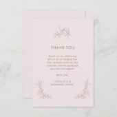 Eenvoudige roze, bedankt kaart (Voorkant / Achterkant)