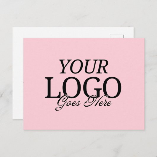 Eenvoudige Roze Bedrijf Logo met QR Code Business Briefkaart (Voorkant / Achterkant)