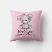 Eenvoudige Roze Beer Babymisje Kussen (Achterkant)