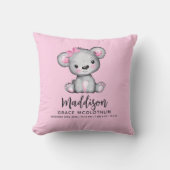 Eenvoudige Roze Beer Babymisje Kussen (Voorkant)
