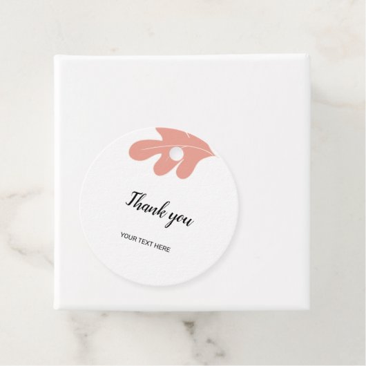 Eenvoudige roze bladeren dank u cadeau labels (In situ)