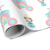 Eenvoudige roze blauwe prinses cadeaupapier (Rol Hoek)