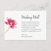 Eenvoudige roze bloem. Stijlvolle bruiloft die goe Informatiekaartje (Voorkant)