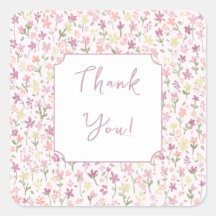 Eenvoudige Roze Bloemen Baby Shower Bedankt Sticke