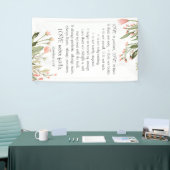 Eenvoudige  Roze Bloemen Bijbel Verse Bruiloft Spandoek (Beurs)