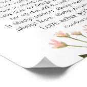 Eenvoudige roze bloemen Christelijke bruiloft Poster (Hoek)