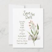 Eenvoudige  roze bloemen Christelijke bruiloft Save The Date (Voorkant)