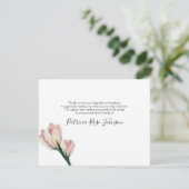 Eenvoudige roze bloemen Funeral Memorial Dank u Bedankkaart (Staand voorkant)