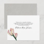 Eenvoudige roze bloemen Funeral Memorial Dank u Bedankkaart (Voorkant / Achterkant)