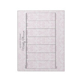 Eenvoudige Roze Bloemen Wekelijkse Planner Notitieblok (Linkerzijde)