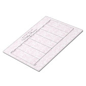 Eenvoudige Roze Bloemen Wekelijkse Planner Notitieblok (Schuin)