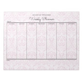 Eenvoudige Roze Bloemstuk Weekplanner Notitieblok (Voorkant)