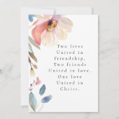 Eenvoudige Roze Blush Bloem Moderne Christelijke B Save The Date (Achterkant)