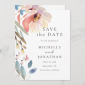 Eenvoudige Roze Blush Bloem Moderne Christelijke B Save The Date (Voorkant / Achterkant)