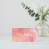 Eenvoudige Roze Blush Minimale Calligrafie Waterve Visitekaartje (Staand voorkant)