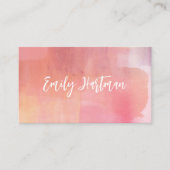 Eenvoudige Roze Blush Minimale Calligrafie Waterve Visitekaartje (Voorkant)