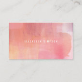 Eenvoudige Roze Blush Minimale Waterverf Visitekaartje (Voorkant)