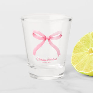 Eenvoudige Roze Boog Meisje Bachelorette Party Fav Shot Glas