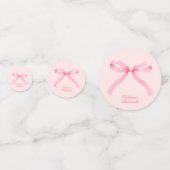 Eenvoudige roze boog meisjescoquette vrijgezellenf confetti (Voorkanten)