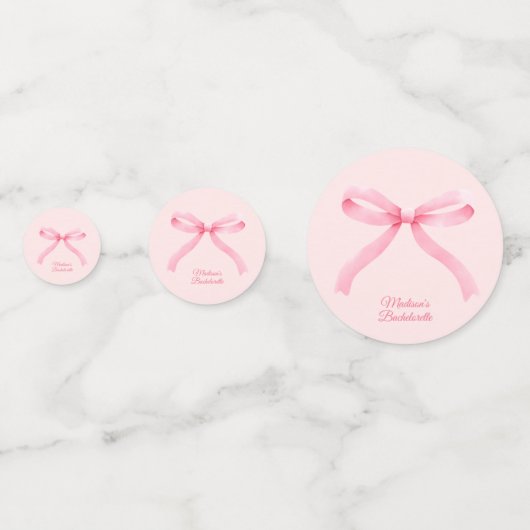 Eenvoudige roze boog meisjescoquette vrijgezellenf confetti (Voorkanten)