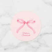 Eenvoudige roze boog meisjescoquette vrijgezellenf confetti (Kleine voorkant)