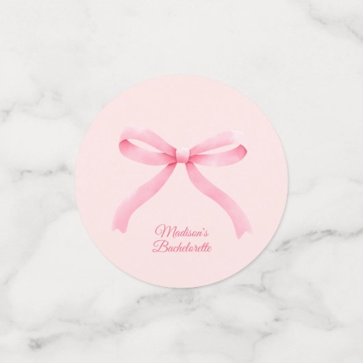 Eenvoudige roze boog meisjescoquette vrijgezellenf confetti (Kleine voorkant)