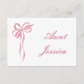 Eenvoudige roze boog platte plaats kaart (Voorkant)