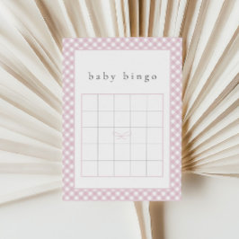 Eenvoudige Roze Bow Baby Bingo Game Kaart