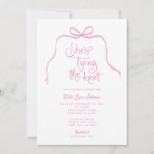 Eenvoudige Roze Bow Bruids Douche Uitnodiging (Voorkant)