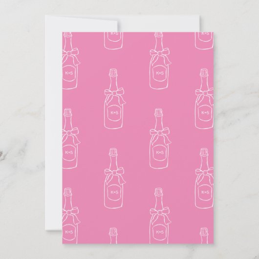 Eenvoudige Roze Bow Bruids Douche Uitnodiging (Achterkant)