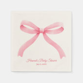 Eenvoudige Roze Bow Girly Baby showers servetten (Voorkant)