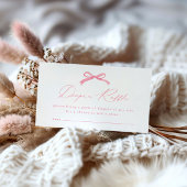 Eenvoudige Roze Bow Luier Raffle Baby shower Informatiekaartje