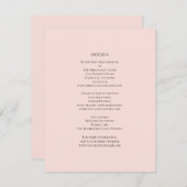Eenvoudige roze bruiloft details informatiekaartje (Voorkant / Achterkant)