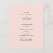 Eenvoudige roze bruiloft details informatiekaartje (Voorkant)