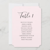 Eenvoudige roze bruiloft zitkaart. Modern script Kaart (Voorkant)