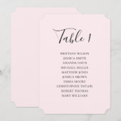 Eenvoudige roze bruiloft zitkaart. Modern script Kaart (Voorkant / Achterkant)