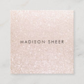 Eenvoudige roze champagne Glitter Beauty Stylist Vierkante Visitekaartje (Voorkant)