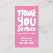 Eenvoudige roze curves bestellen dank u sociale QR Visitekaartje (Voorkant)