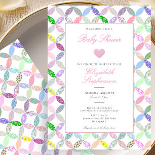 Eenvoudige Roze Dekbed Baby Shower Uitnodiging